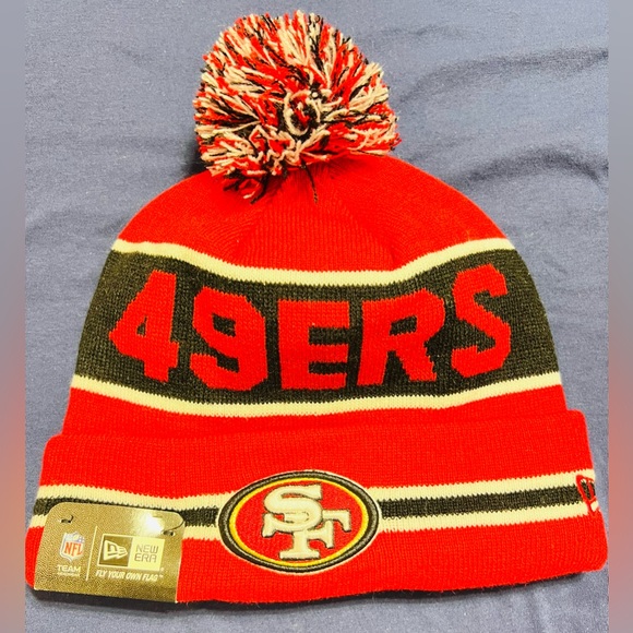 New Era Other - San Francisco 49ers New Era knit pom hat beanie NEW tags Authentic REd letters